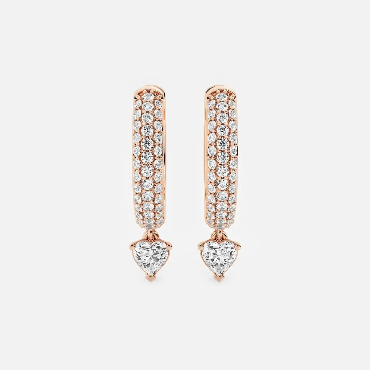 0.80 Ct Heart Lab Grown Diamond Huggie Hoop Earrings