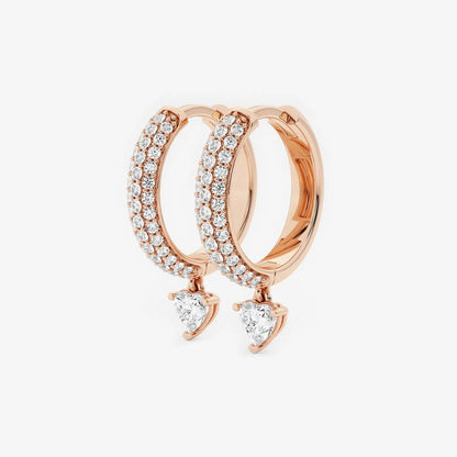 0.80 Ct Heart Lab Grown Diamond Huggie Hoop Earrings