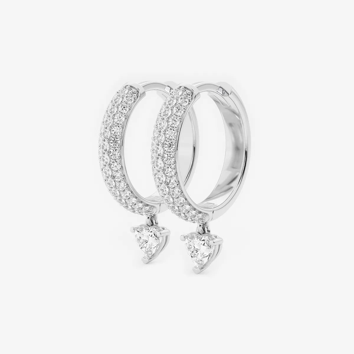0.80 Ct Heart Lab Grown Diamond Huggie Hoop Earrings