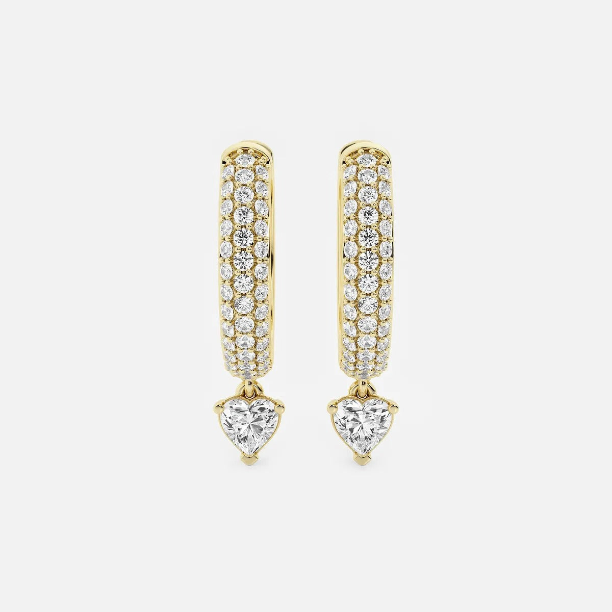 0.80 Ct Heart Lab Grown Diamond Huggie Hoop Earrings