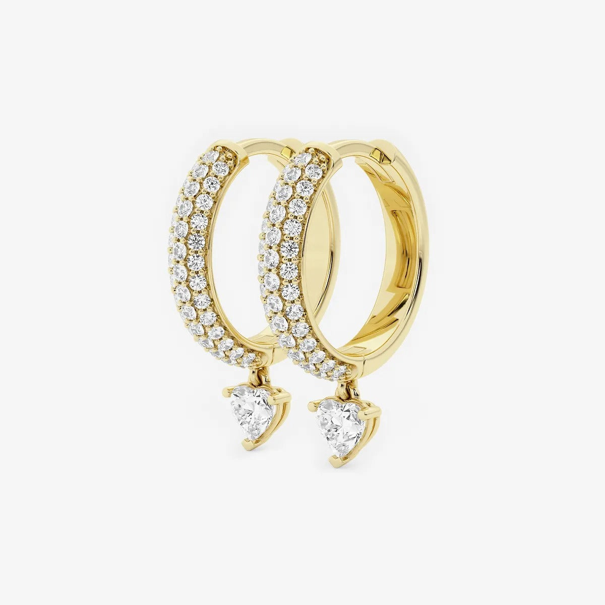 0.80 Ct Heart Lab Grown Diamond Huggie Hoop Earrings