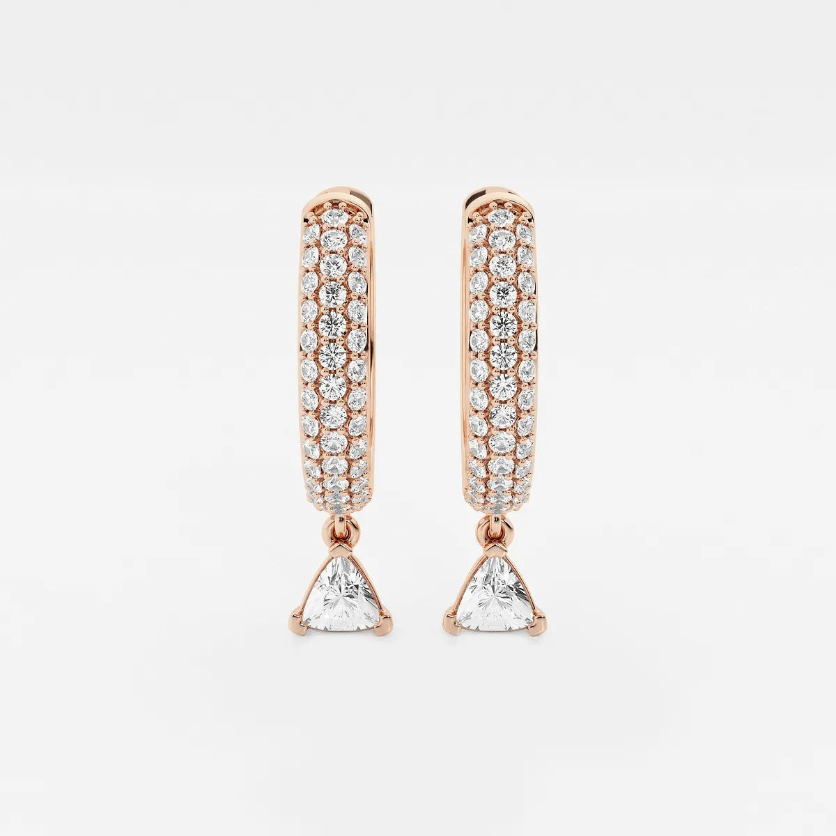 0.80 Ct Trillion Lab Grown Diamond Huggie Hoop Earrings