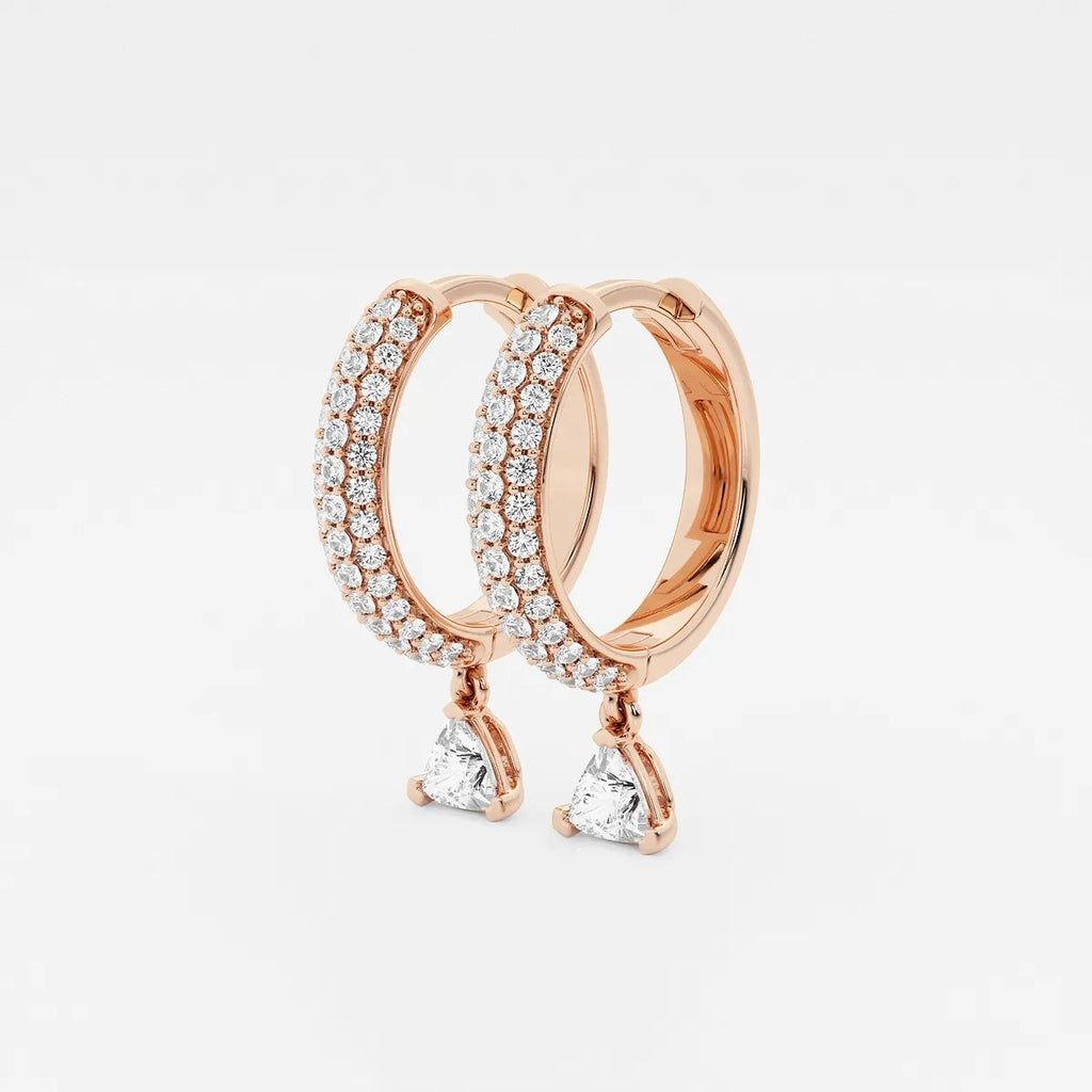 0.80 Ct Trillion Lab Grown Diamond Huggie Hoop Earrings