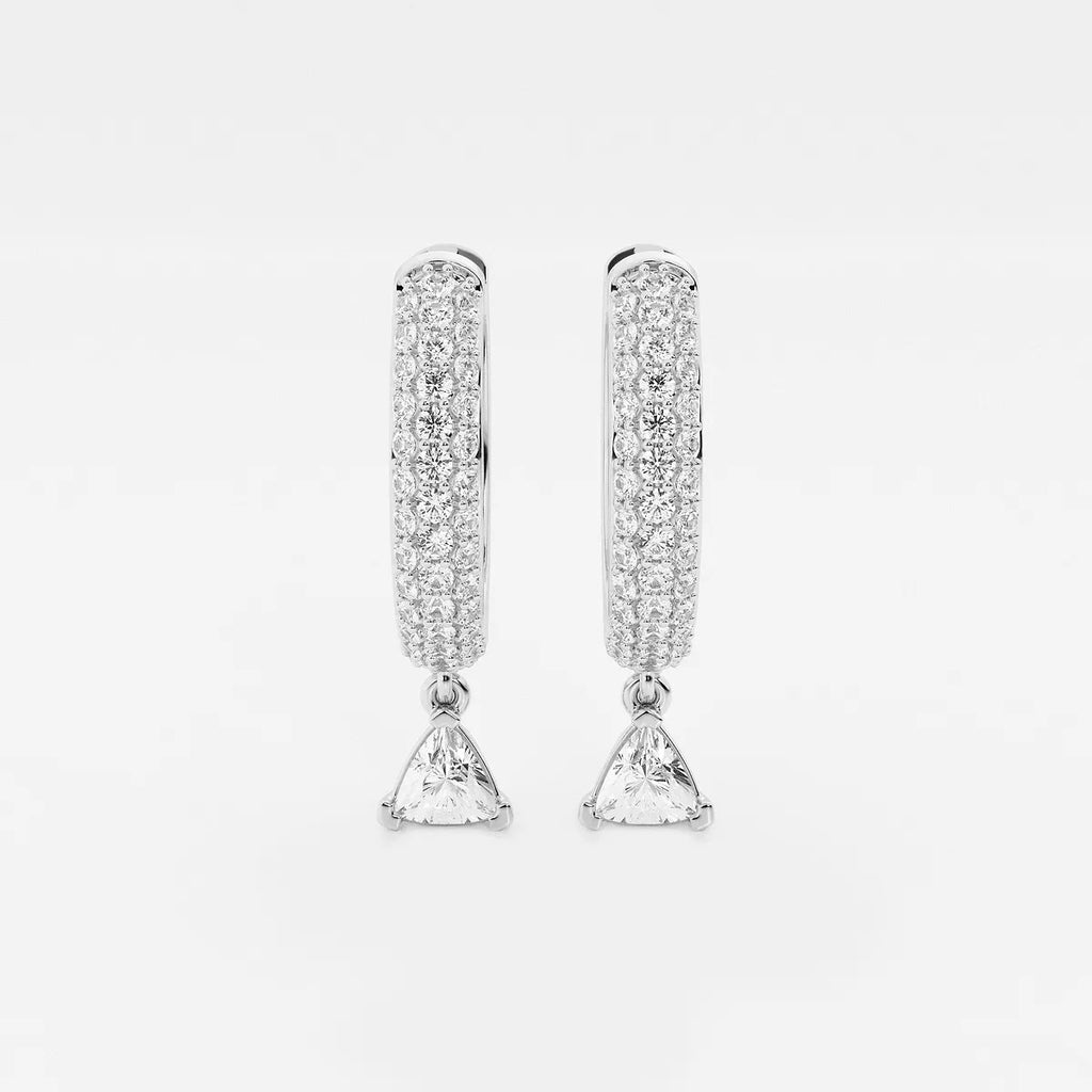 0.80 Ct Trillion Lab Grown Diamond Huggie Hoop Earrings