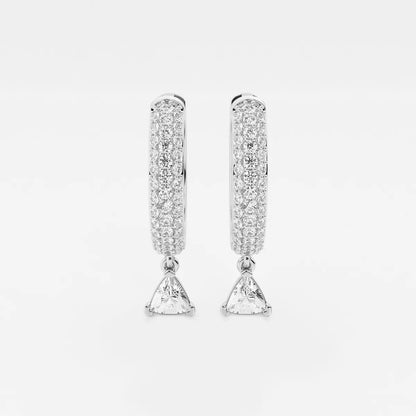 0.80 Ct Trillion Lab Grown Diamond Huggie Hoop Earrings