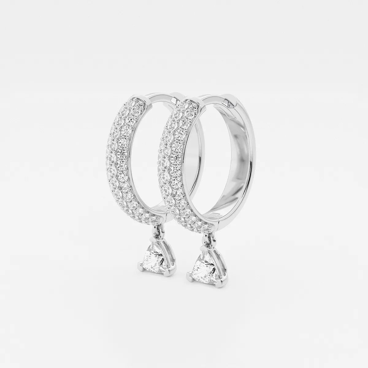 0.80 Ct Trillion Lab Grown Diamond Huggie Hoop Earrings