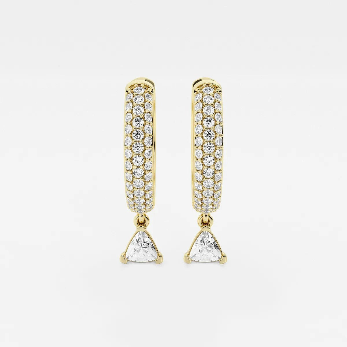0.80 Ct Trillion Lab Grown Diamond Huggie Hoop Earrings