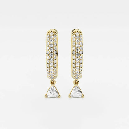 0.80 Ct Trillion Lab Grown Diamond Huggie Hoop Earrings