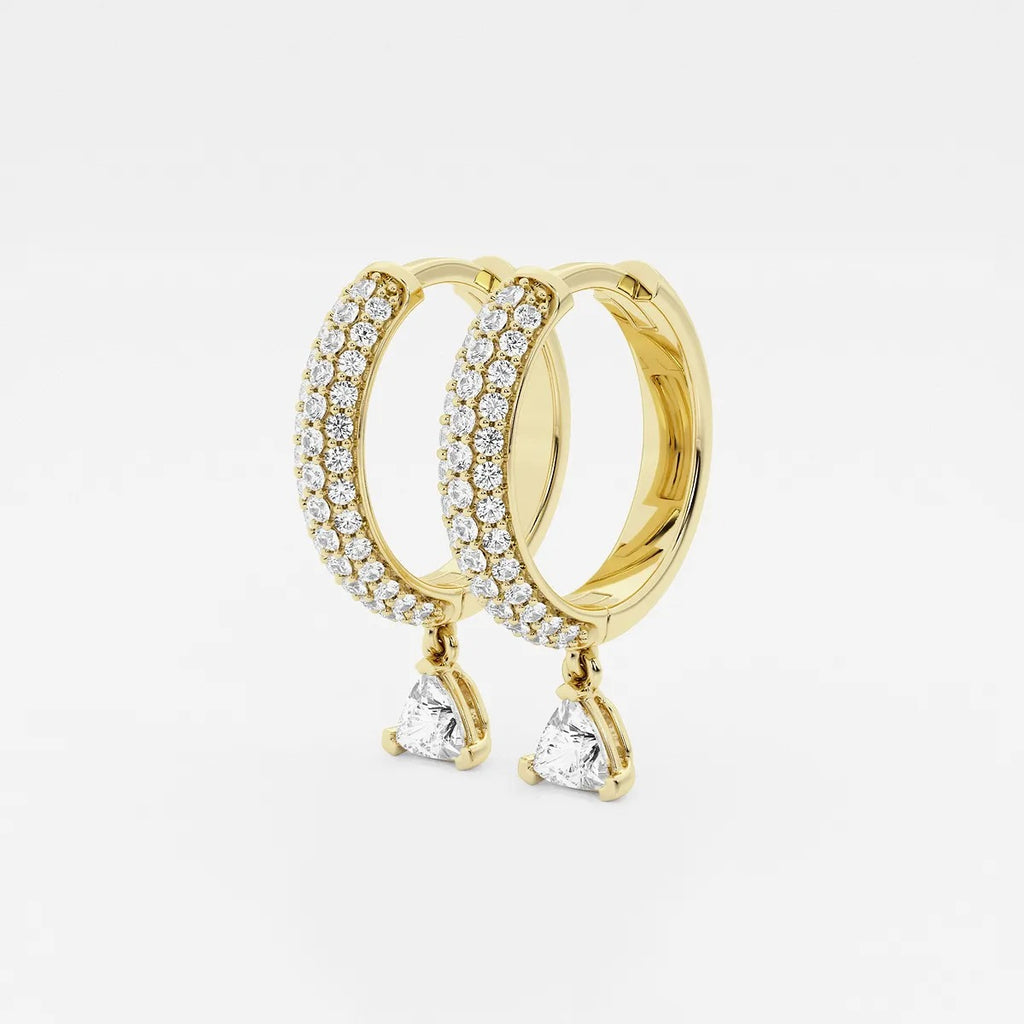 0.80 Ct Trillion Lab Grown Diamond Huggie Hoop Earrings