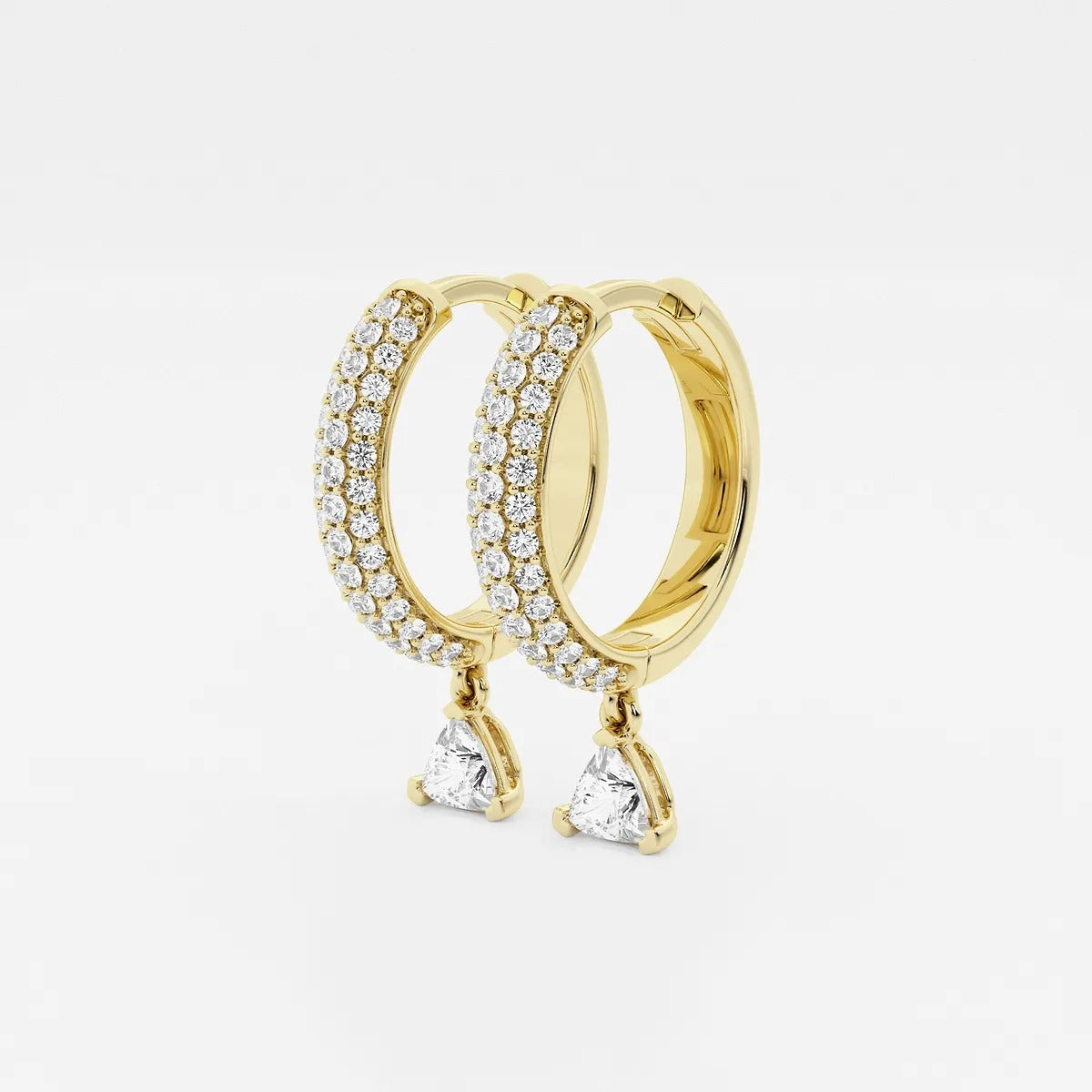 0.80 Ct Trillion Lab Grown Diamond Huggie Hoop Earrings