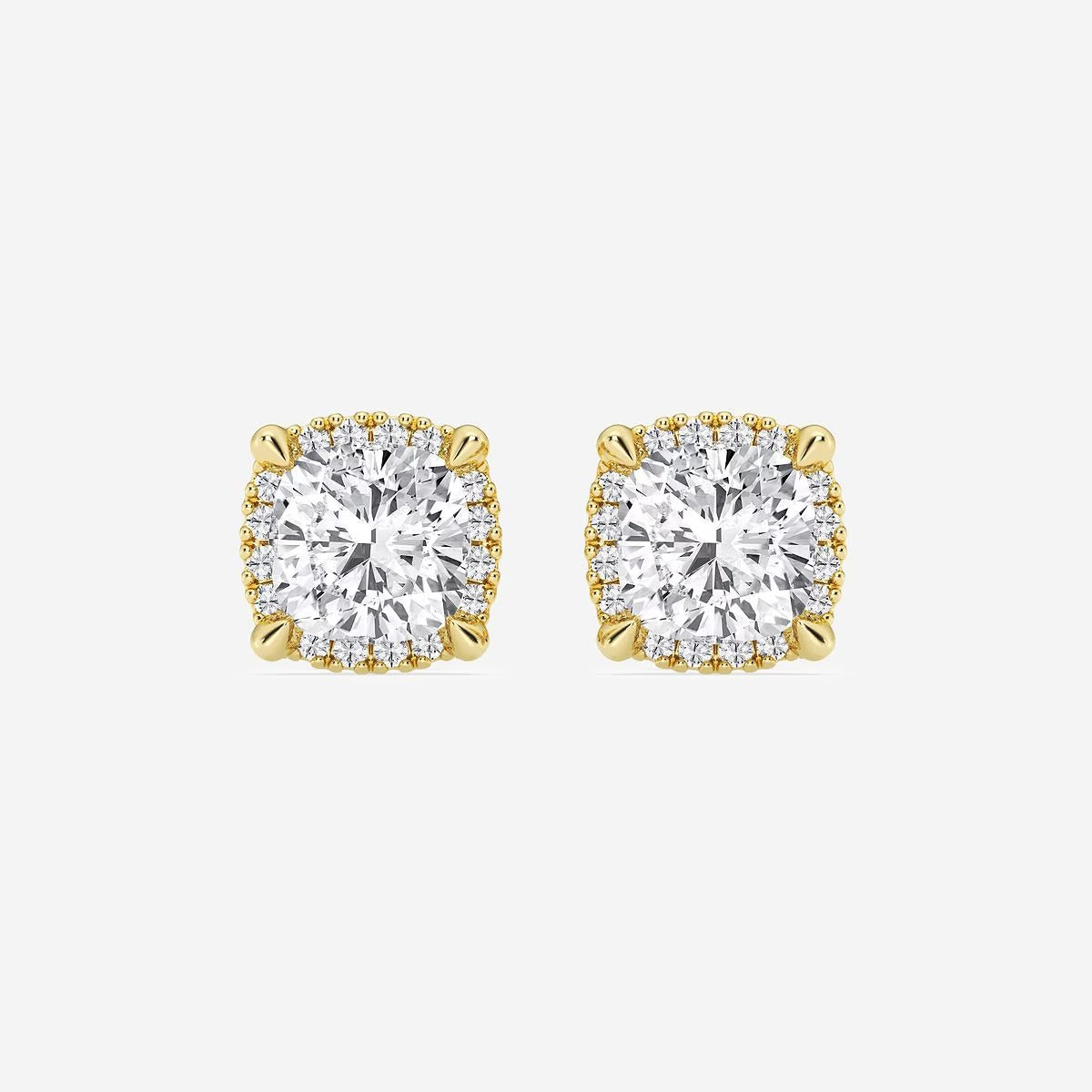 4.00 Ct Badgley Mischka Cushion Shadow Halo Stud Earrings