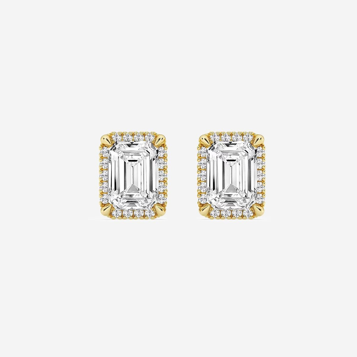 4.20 Ct Badgley Mischka Emerald Shadow Halo Stud Earrings