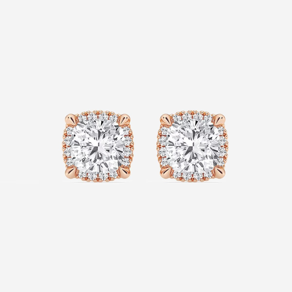 2.00 Ct Badgley Mischka Cushion Shadow Halo Stud Earrings