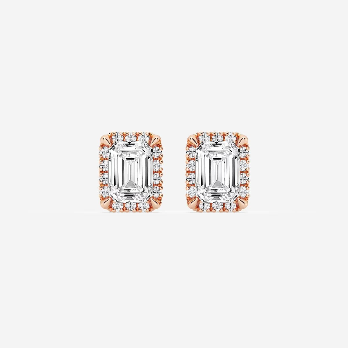 1.50 Ct Badgley Mischka Emerald Shadow Halo Stud Earrings