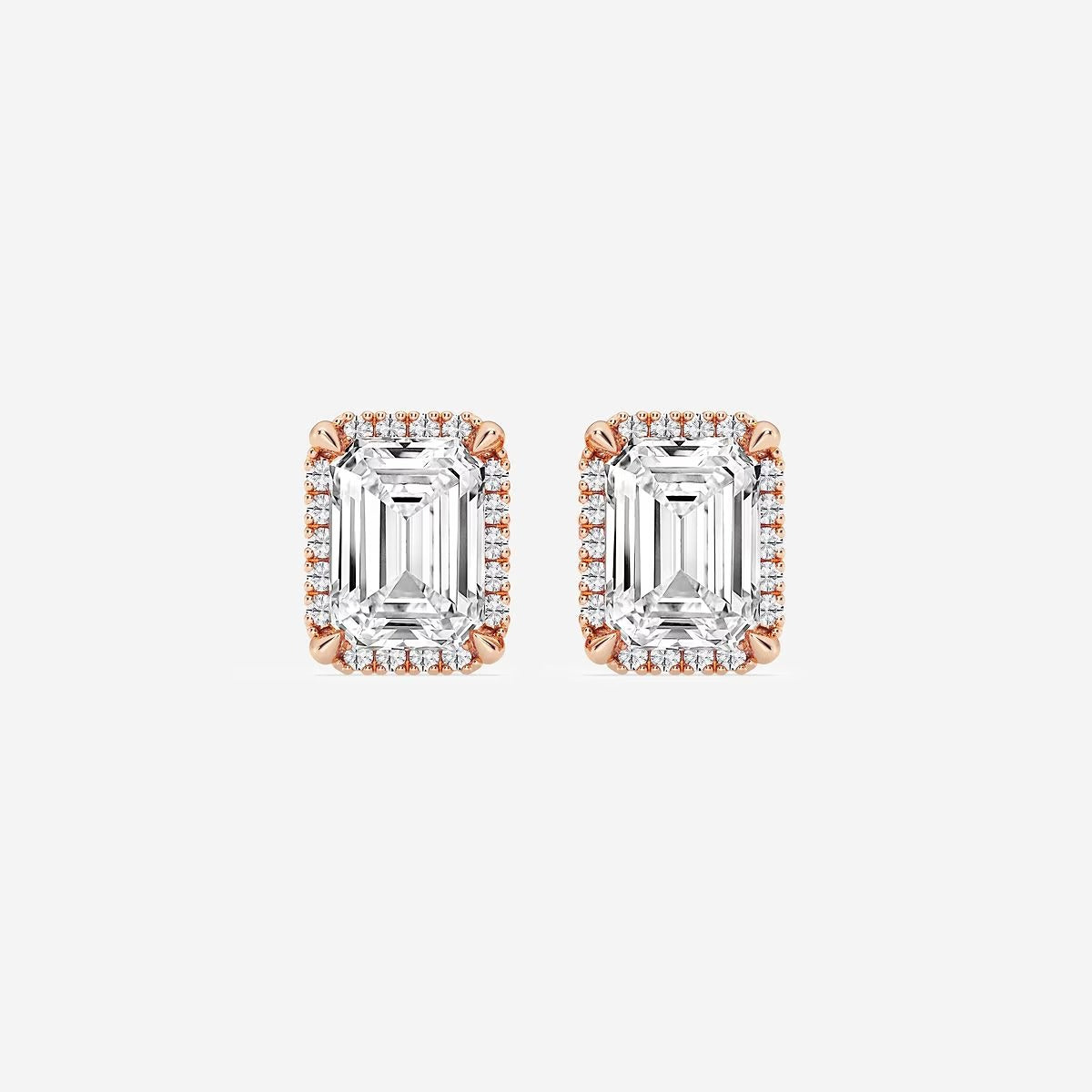 2.50 Ct Badgley Mischka Emerald Shadow Halo Stud Earrings