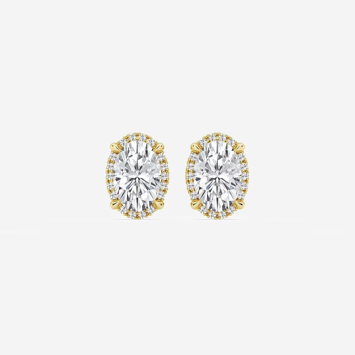 2.50 Ct Badgley Mischka Oval Shadow Halo Stud Earrings