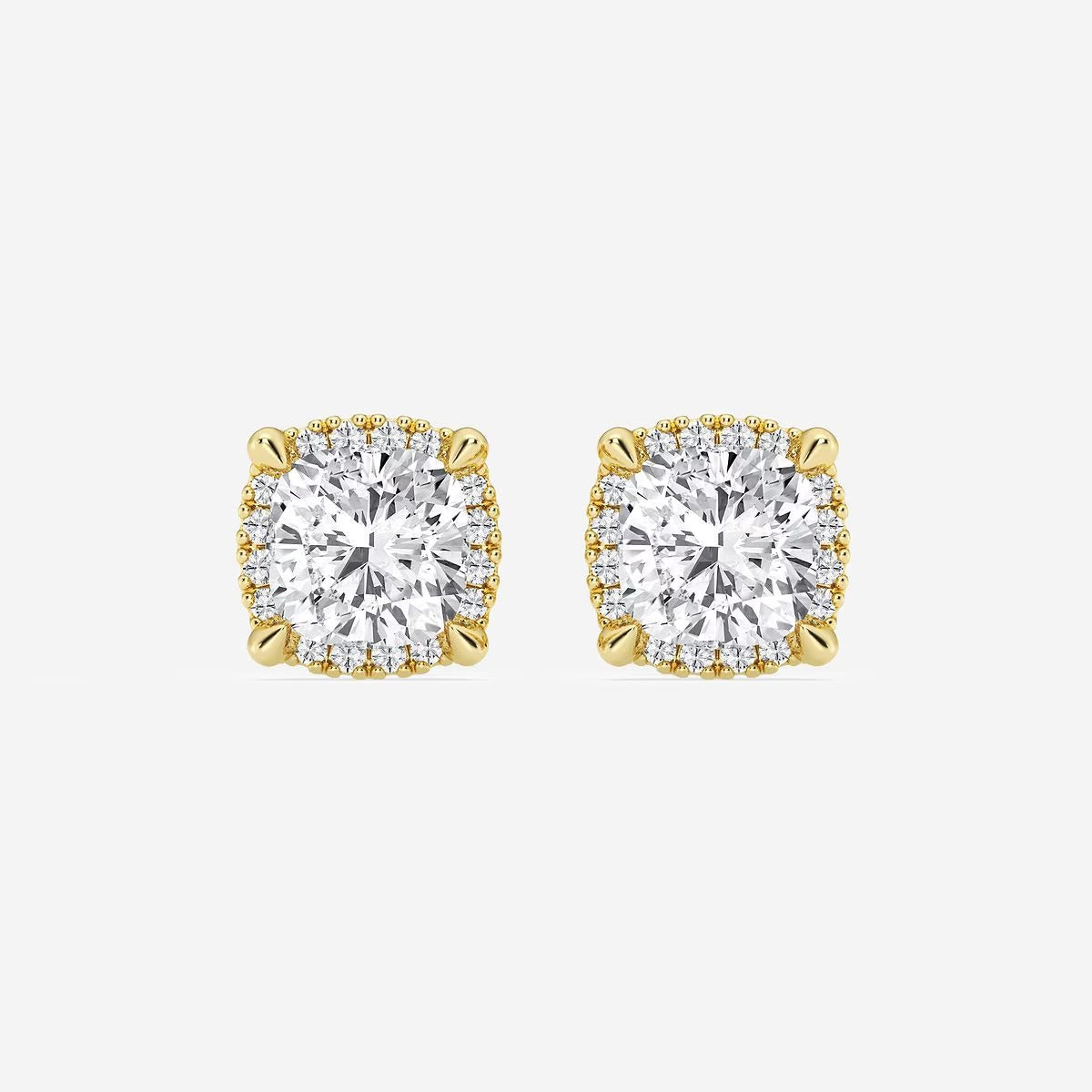 2.00 Ct Badgley Mischka Cushion Shadow Halo Stud Earrings