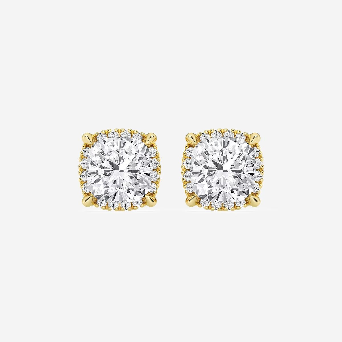 3.00 Ct Badgley Mischka Cushion Shadow Halo Stud Earrings