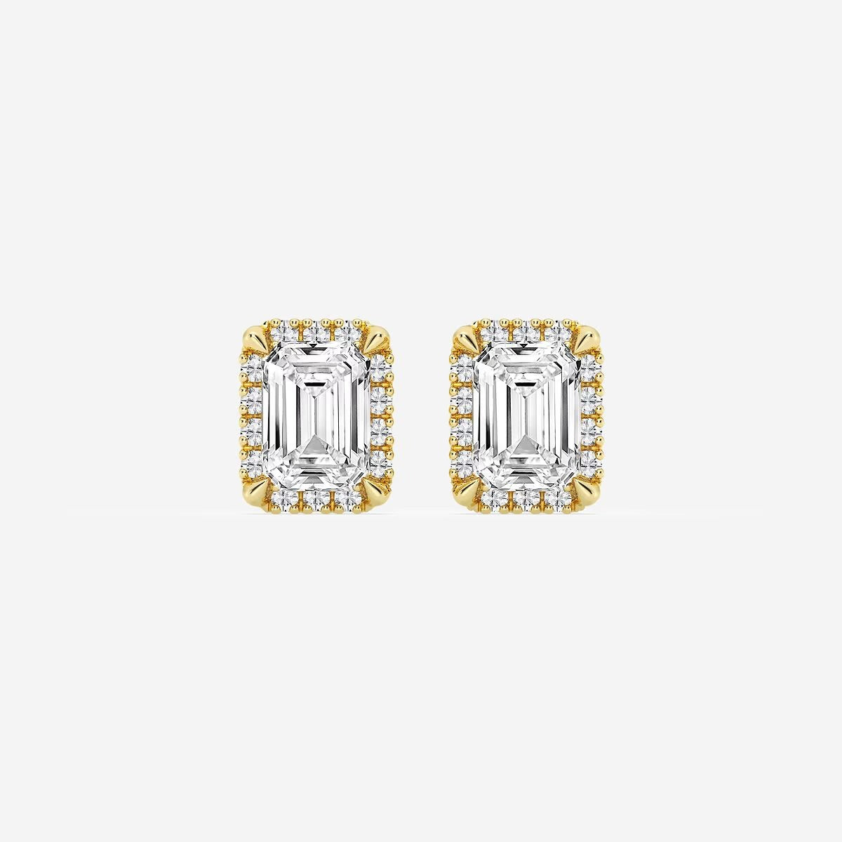 1.50 Ct Badgley Mischka Emerald Shadow Halo Stud Earrings