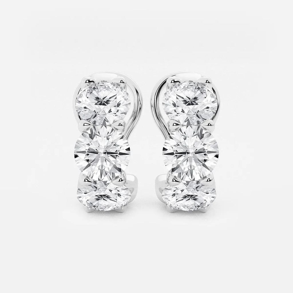 4.20Ct Round Lab Grown Diamond Huggie Hoop Earrings