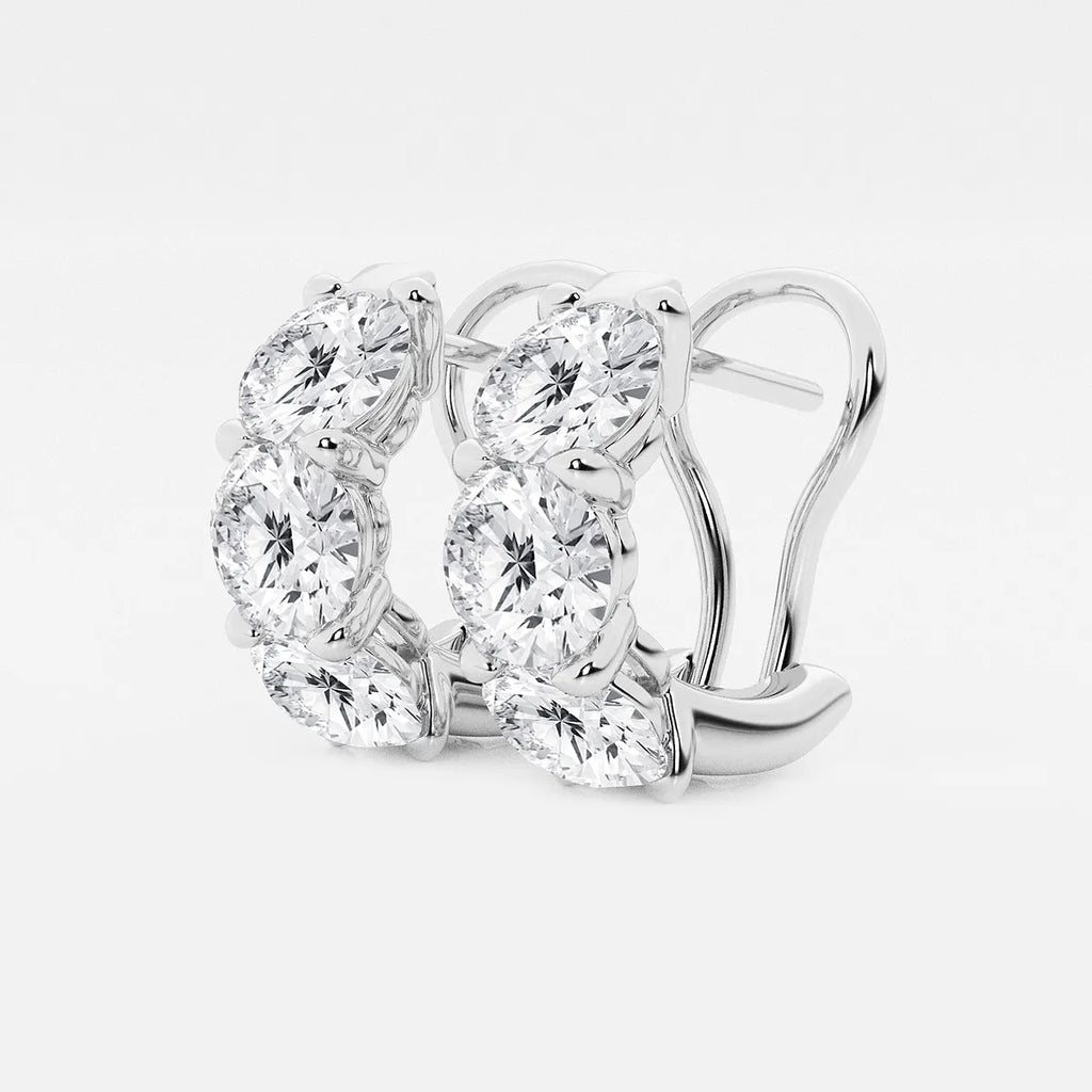 4.20Ct Round Lab Grown Diamond Huggie Hoop Earrings