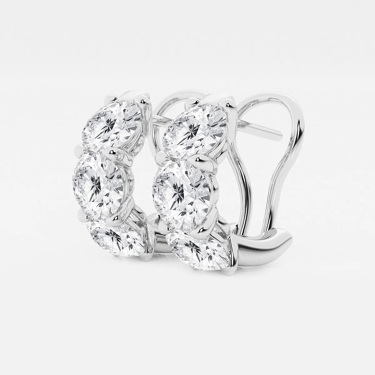 4.20Ct Round Lab Grown Diamond Huggie Hoop Earrings