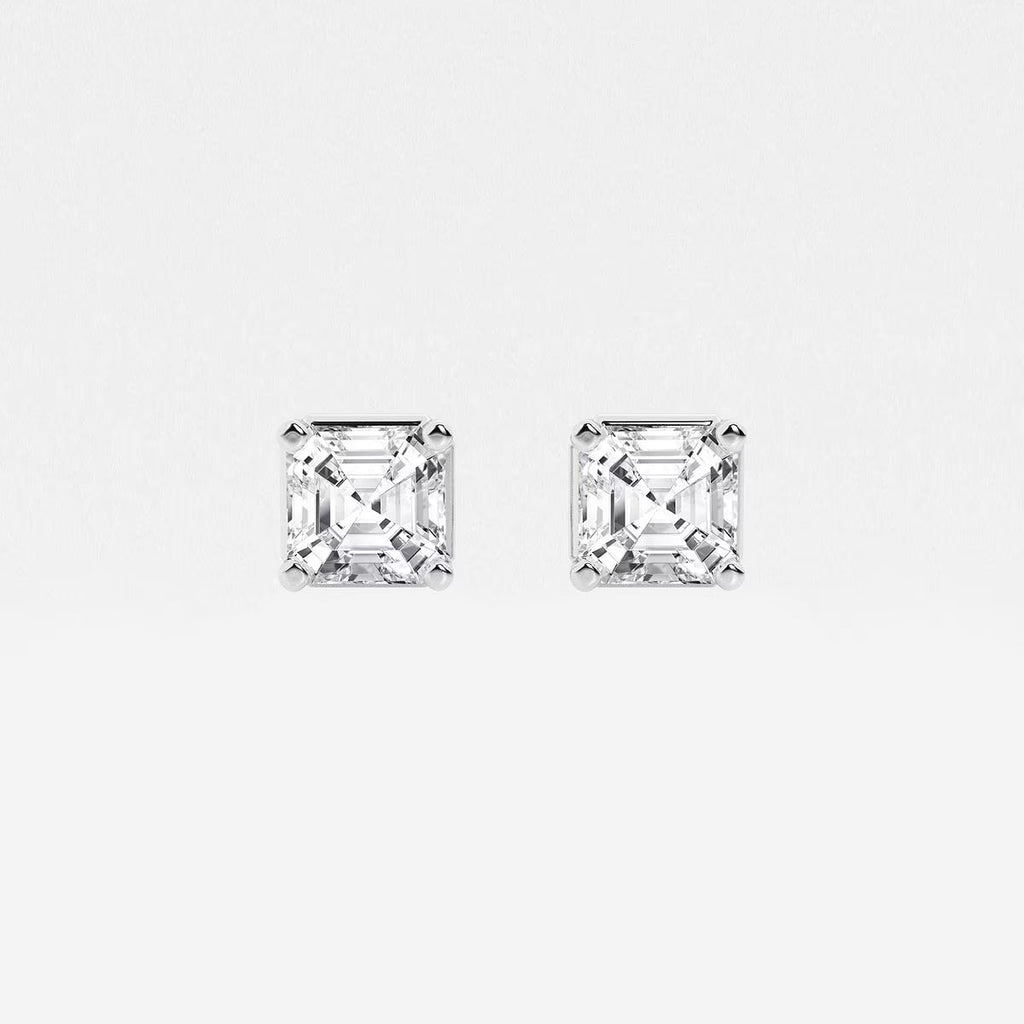 1.50 Ct Asscher Solitaire Four Prong Stud Earrings
