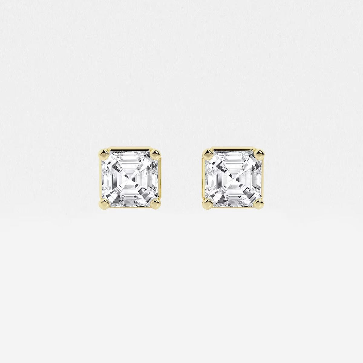 1.50 Ct Asscher Solitaire Four Prong Stud Earrings