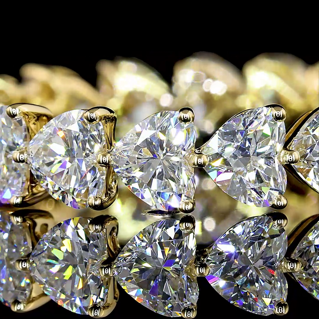 3.54 Cts 14K YELLOW GOLD Heart Shape Eternity Band Eternity Band