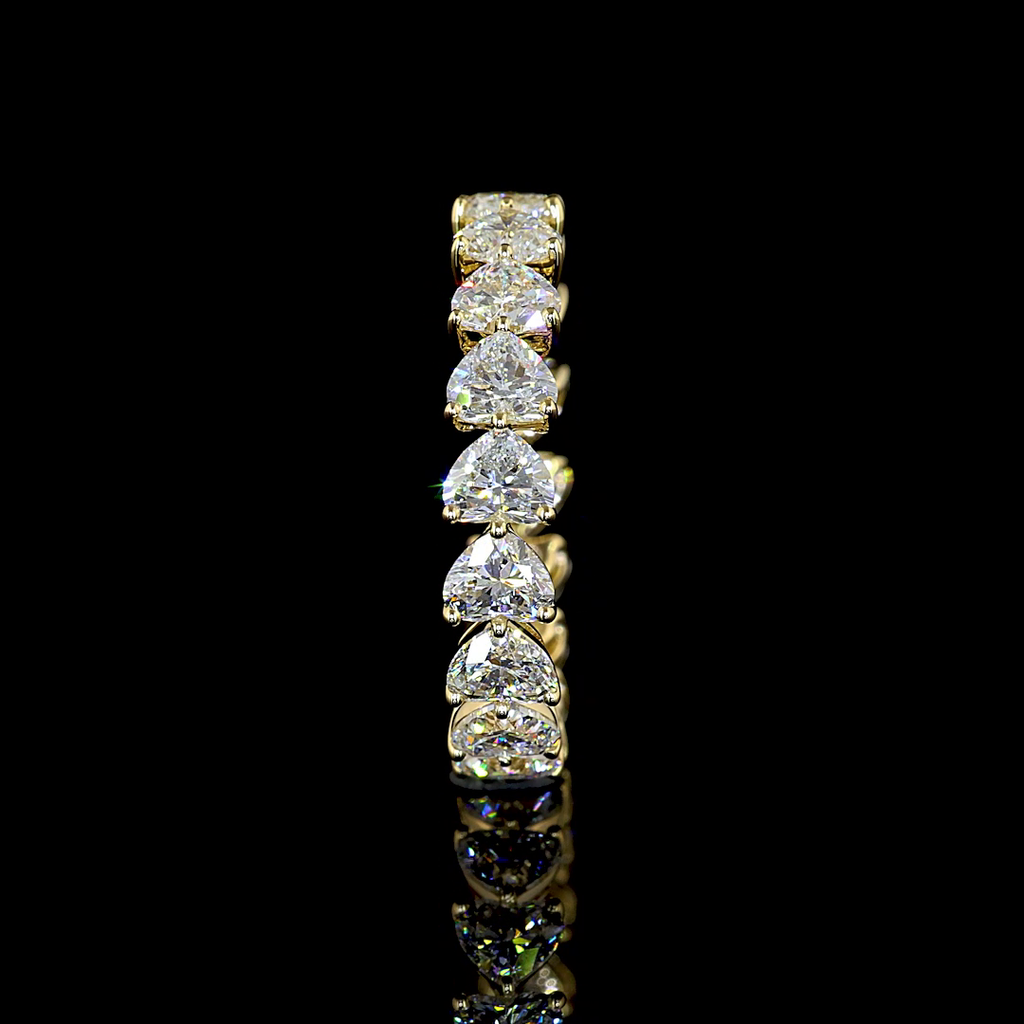 3.54 Cts 14K YELLOW GOLD Heart Shape Eternity Band Eternity Band