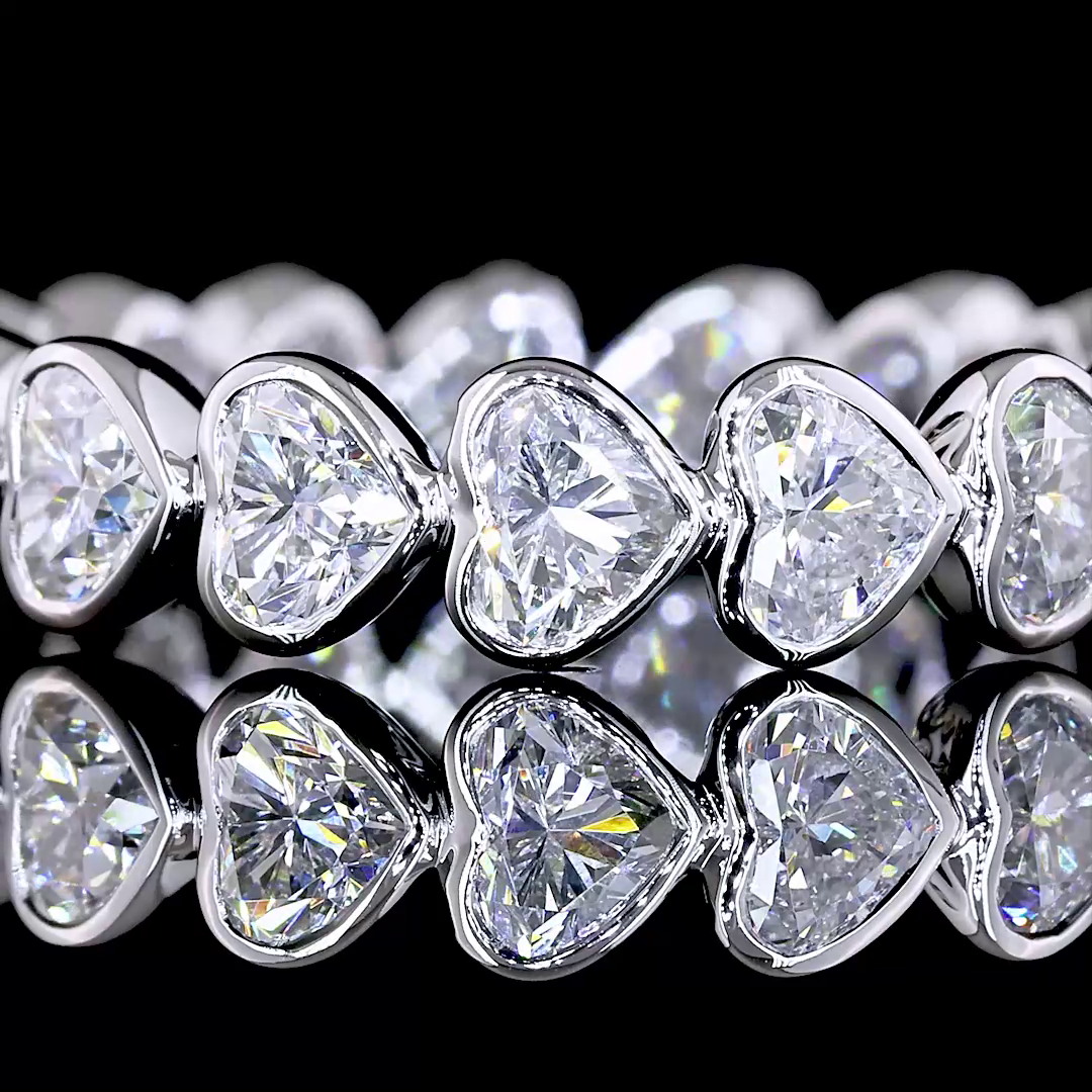 2.42 Cts 14K WHITE GOLD Heart Shape Eternity Band Eternity Band