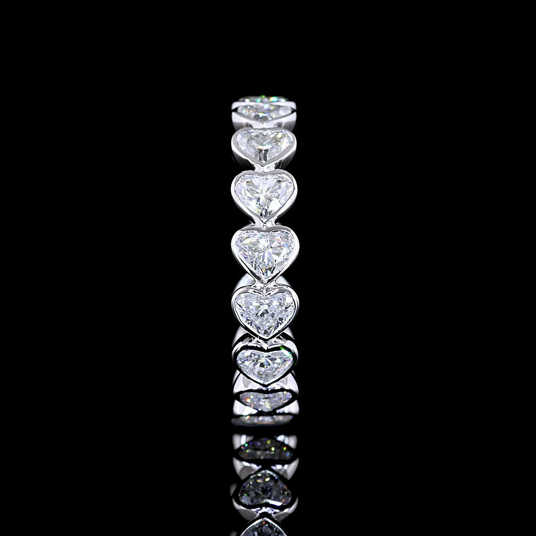 2.42 Cts 14K WHITE GOLD Heart Shape Eternity Band Eternity Band