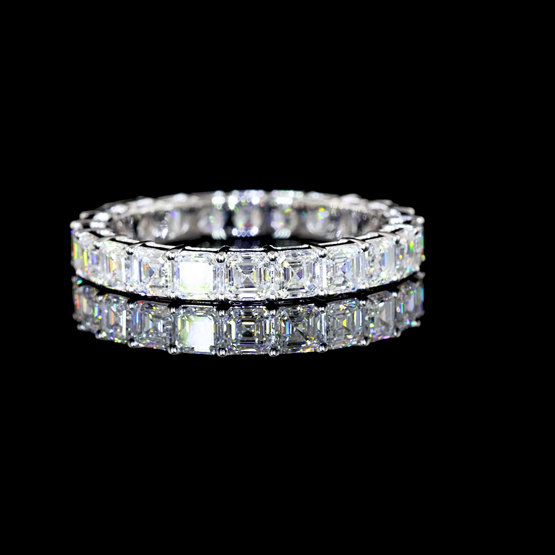 2.33 Cts 14K WHITE GOLD Asscher Shape Eternity Band Eternity Band