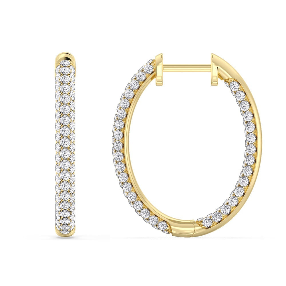 2.00 Ct Elegance Round Dome Hoops