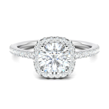 2.50 Ct In Round Bardot Scallop Engagement Ring