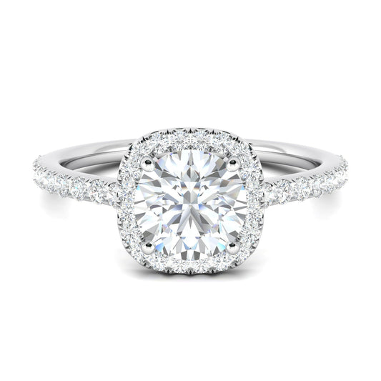 2.50 Ct In Round Bardot Scallop Engagement Ring