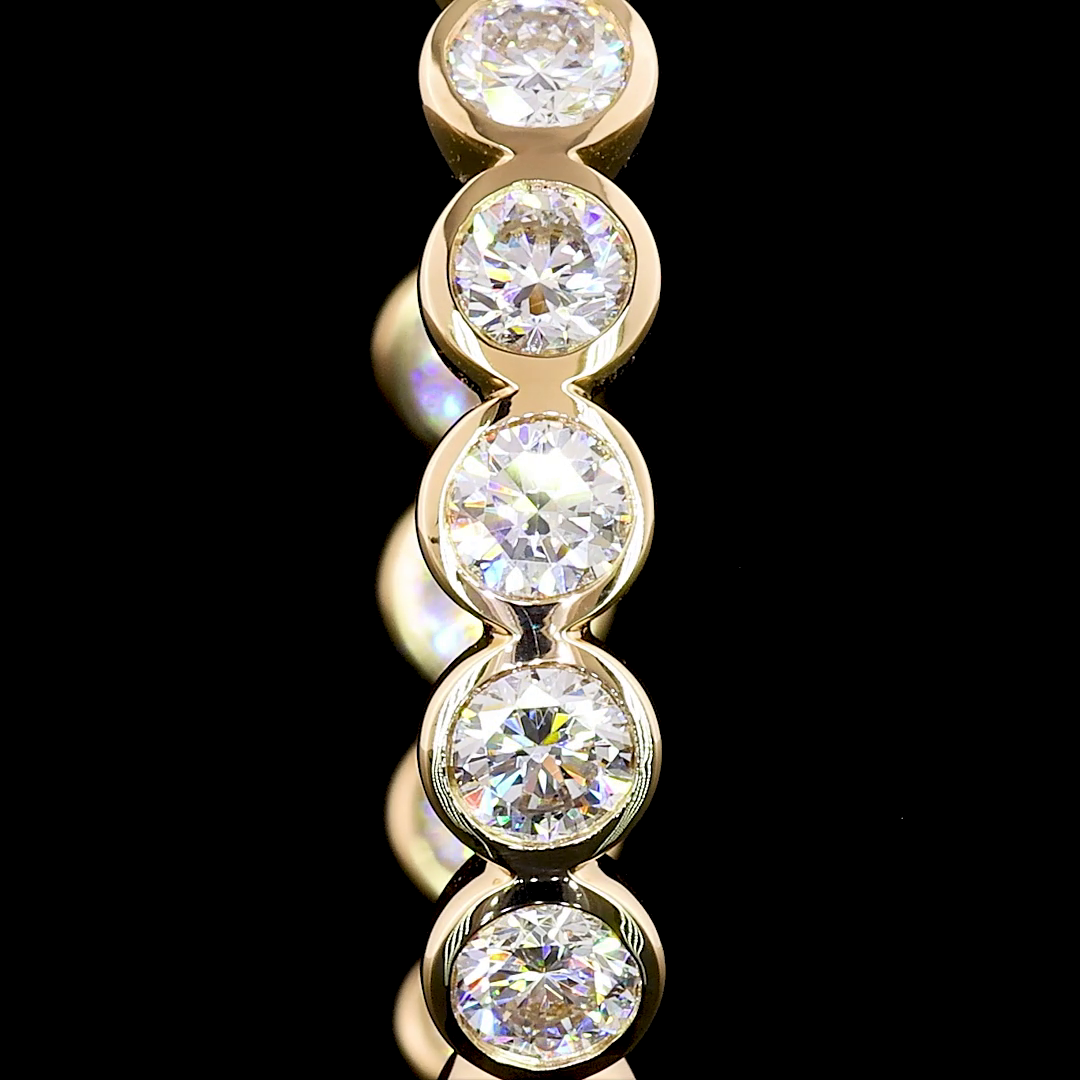 2.87 Cts 14K YELLOW GOLD Round Shape C Hoops Earring