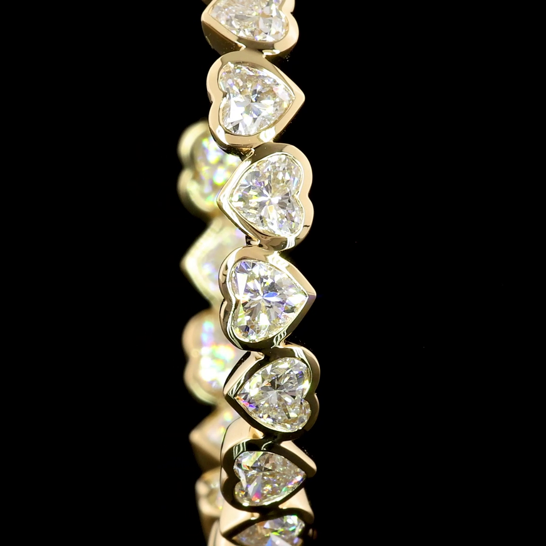 4.28 Cts 14K YELLOW GOLD Heart Shape C Hoops Earring