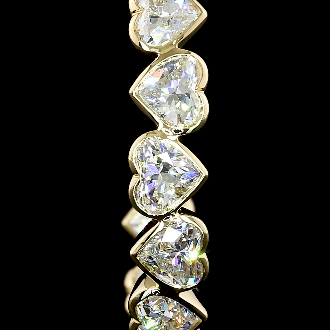 6.62 Cts 14K YELLOW GOLD Heart Shape C Hoops Earring