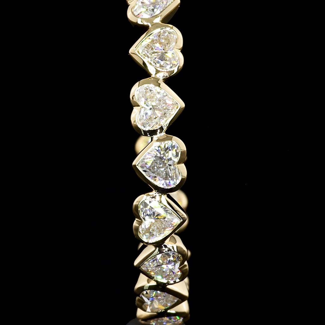 3.28 Cts 14K YELLOW GOLD Heart Shape C Hoops Earring