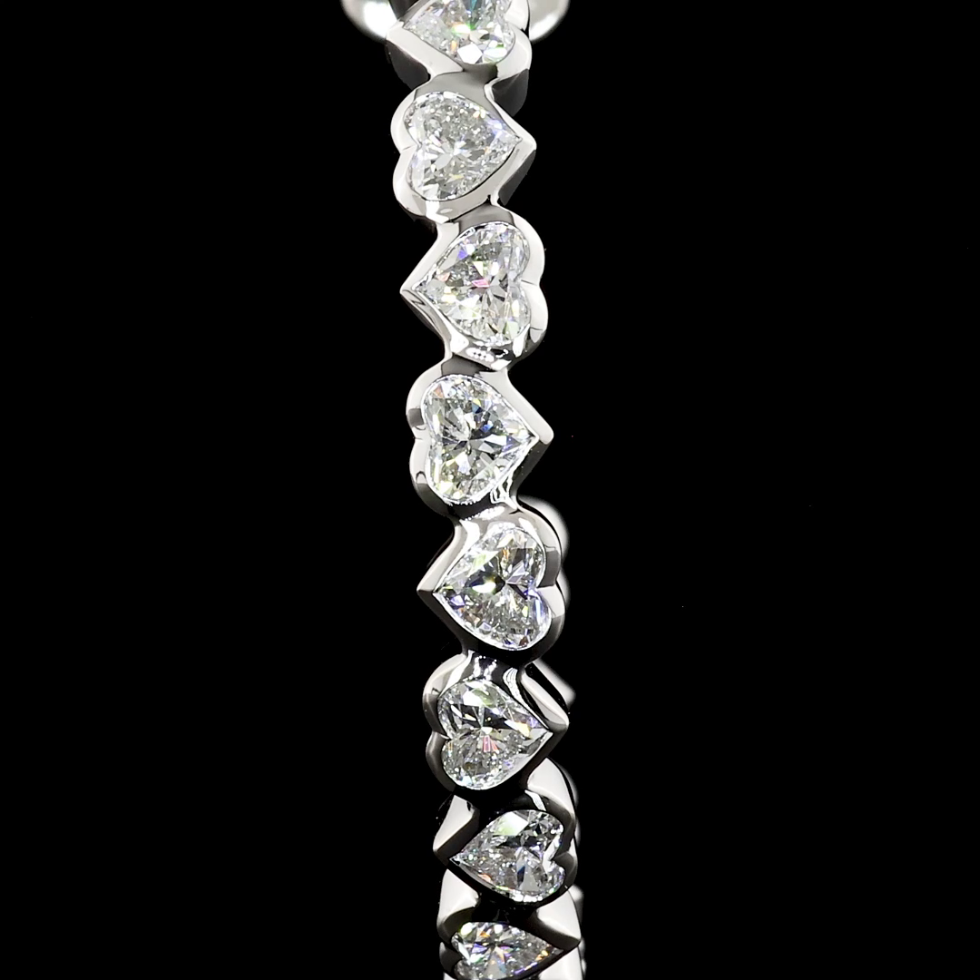 5.55 Cts 14K WHITE GOLD Heart Shape C Hoops Earring