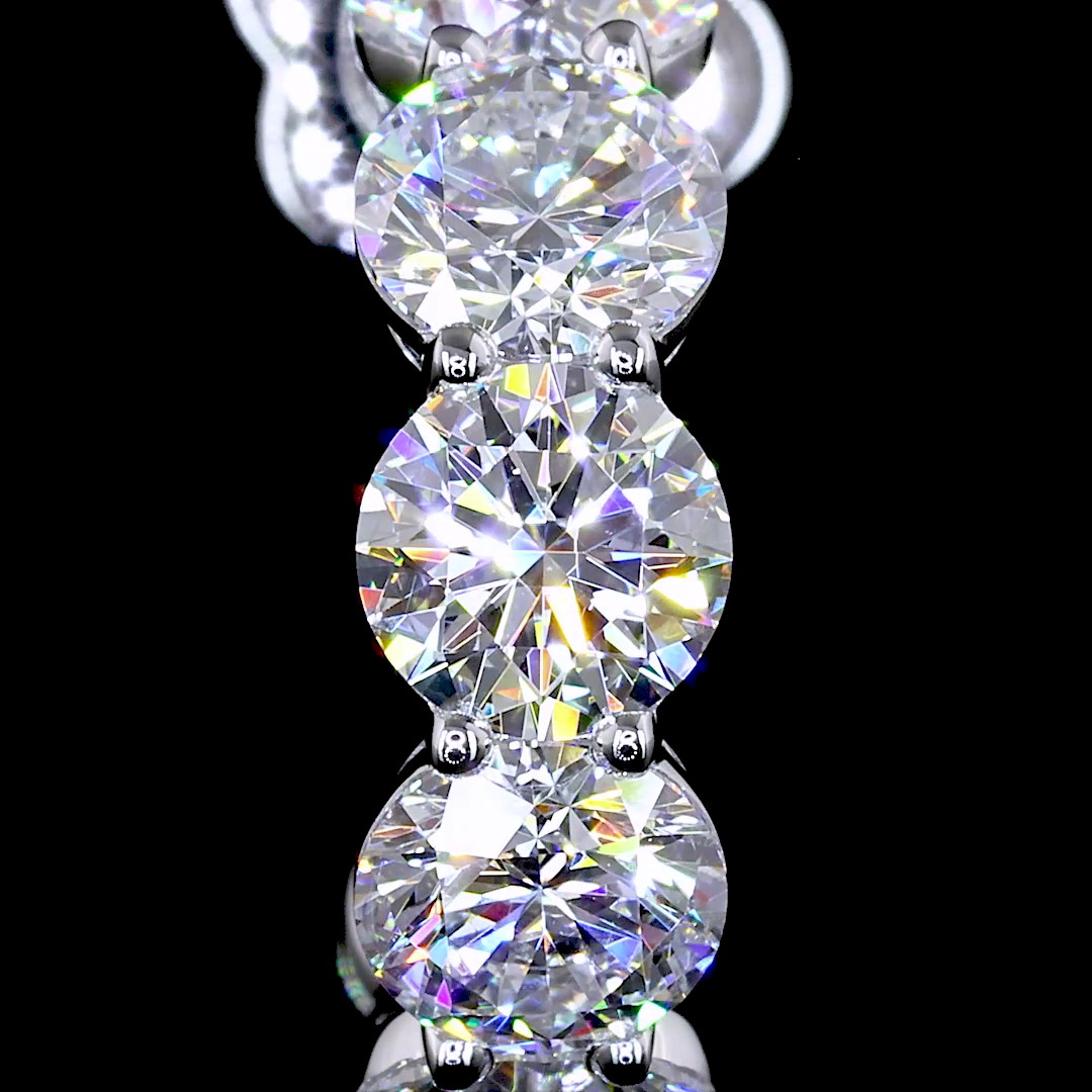 4.58 Cts 14K WHITE GOLD Round Shape C Hoops Earring