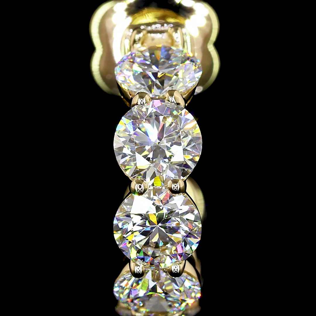 4.72 Cts 14K YELLOW GOLD Round Shape C Hoops Earring