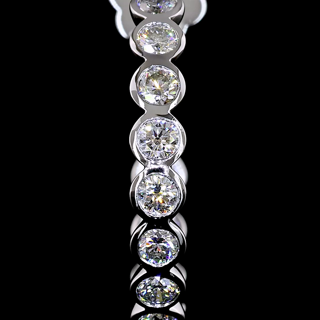 3.03 Cts 14K WHITE GOLD Round Shape C Hoops Earring