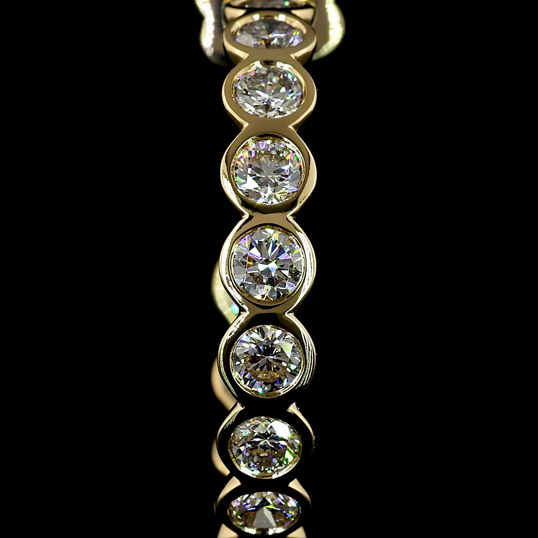 4.32 Cts 14K YELLOW GOLD Round Shape C Hoops Earring
