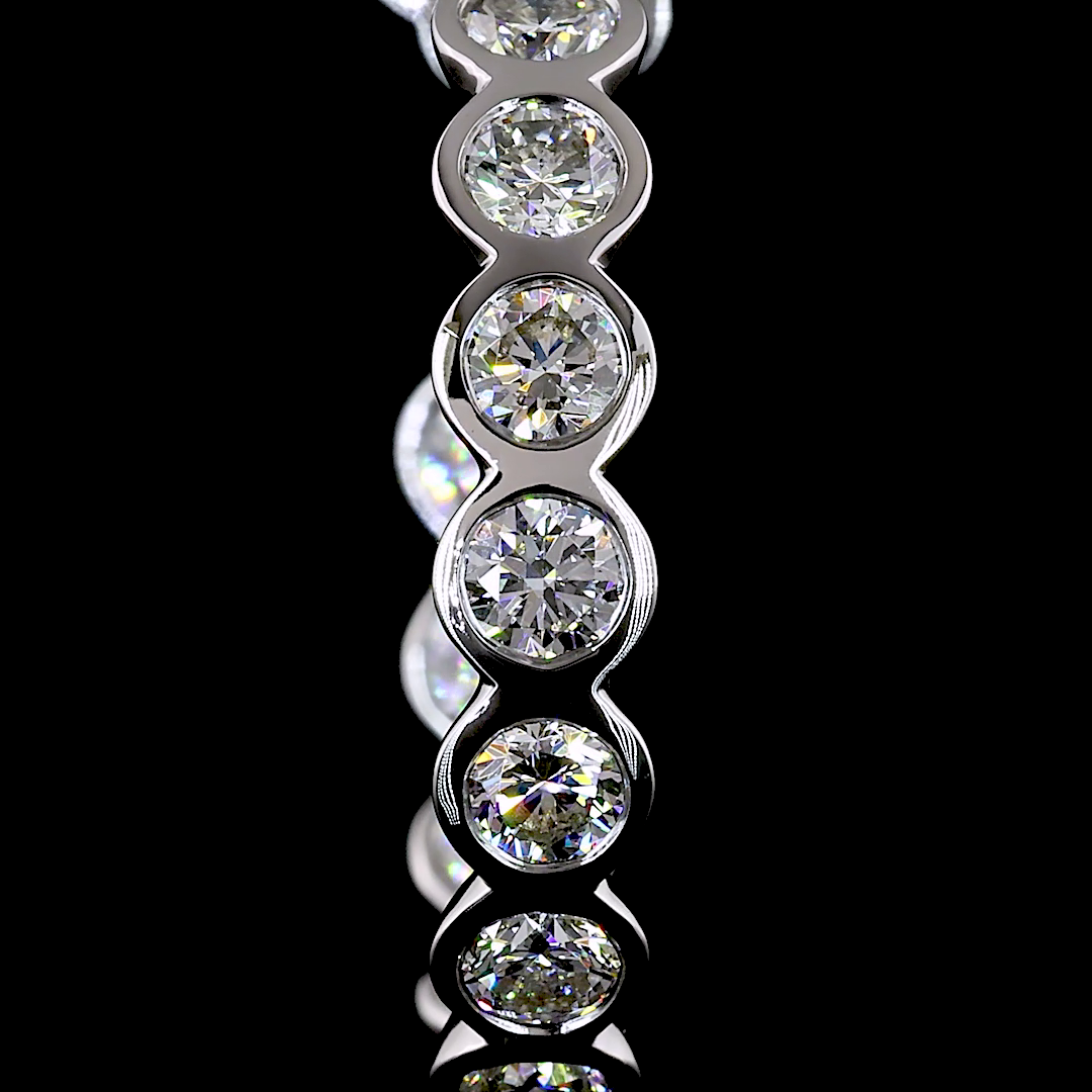 4.36 Cts 14K WHITE GOLD Round Shape C Hoops Earring