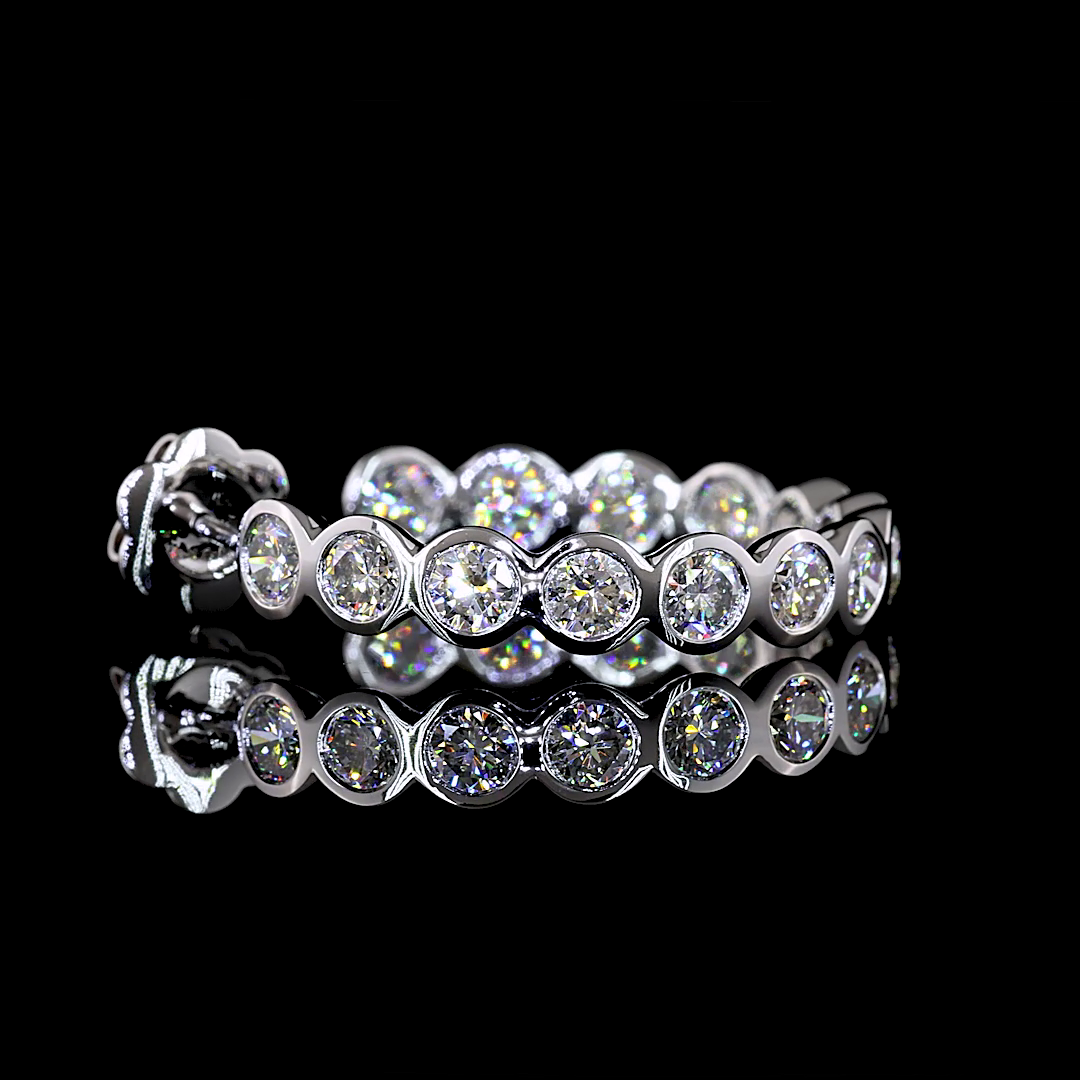 4.36 Cts 14K WHITE GOLD Round Shape C Hoops Earring