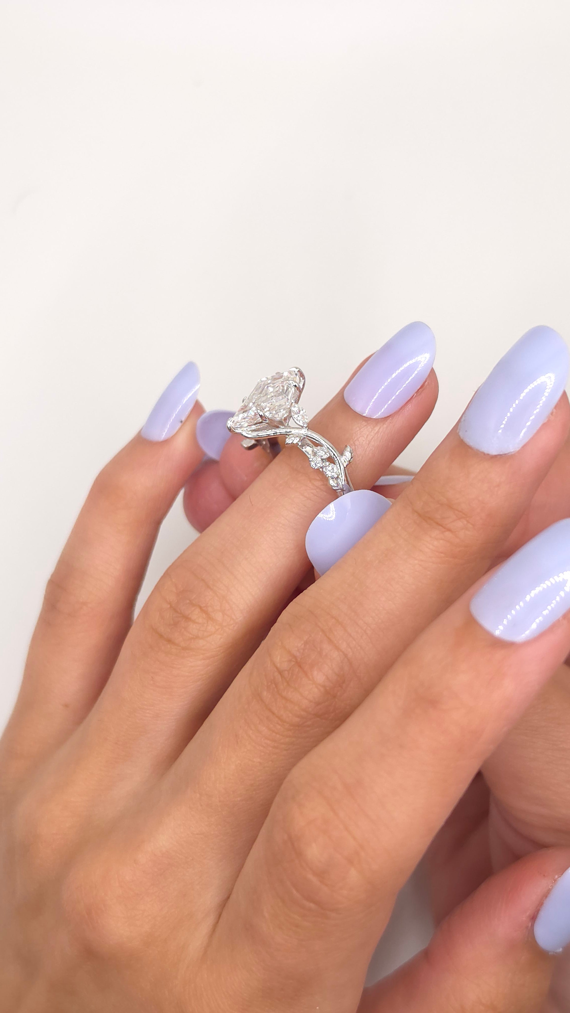 2.33 Ct Vintage Vine Engagement Ring with Kite Cut Lab Grown Diamond