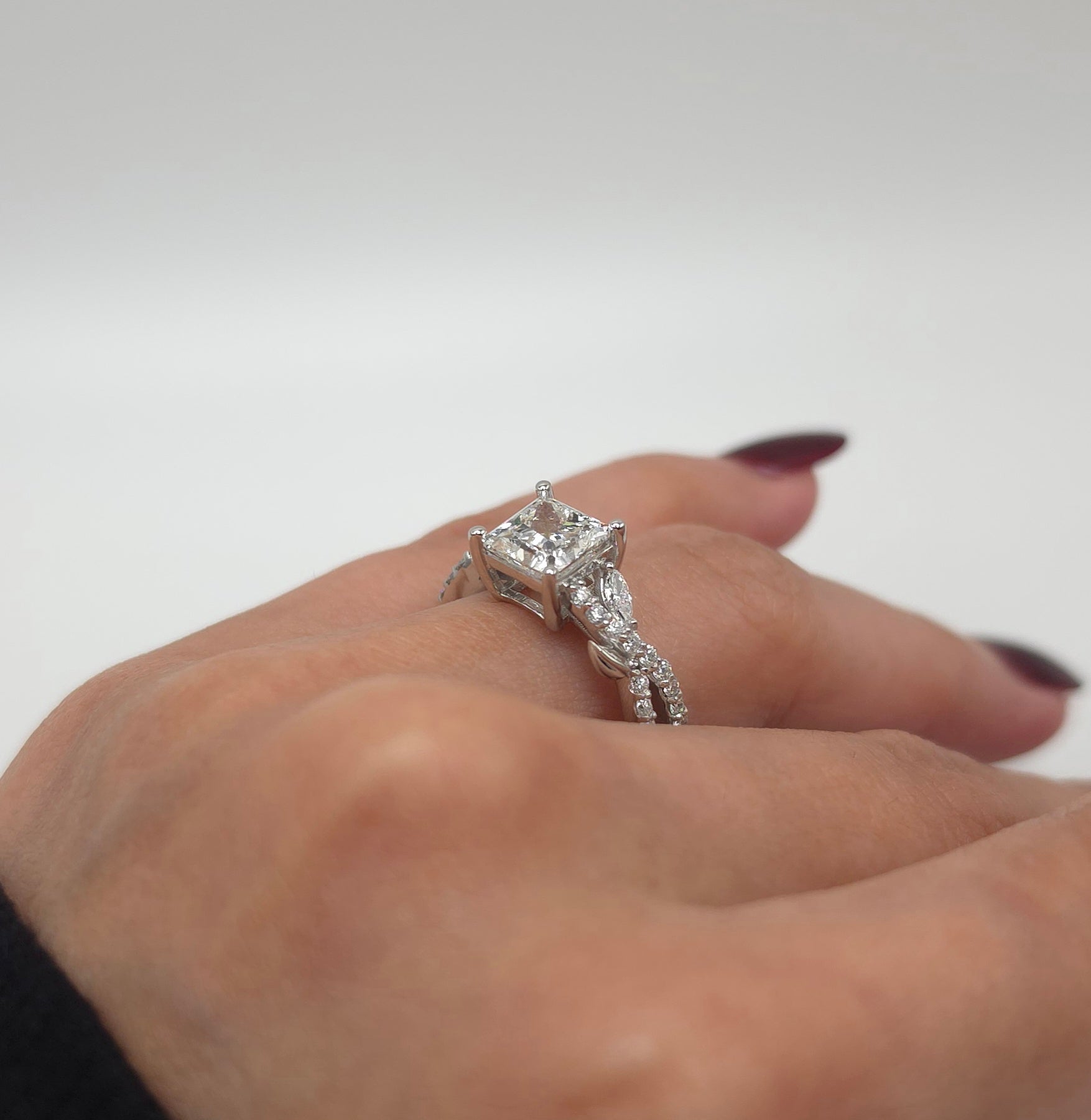 2.25 Ct Twisted Infinity Diamond Engagement Ring | Princess Cut Bridal Ring