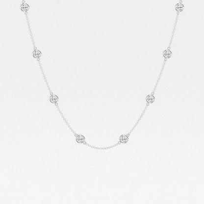 4.00 Ct Round Lab Grown Diamond Station Fashion Necklace